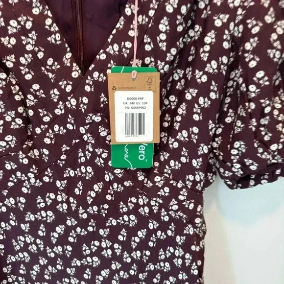 Boden Cut Out Midi Tea DressDark Burgundy, Sweet Daisy Size 10P - Picture 6 of 12